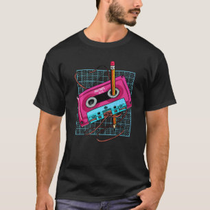 Vintage-Kassettenband-Bleistift 70er 80er 90er Mus T-Shirt