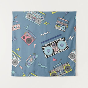 Vintage-Kassettenrekorder: Retro nahtlose Kunst Wandteppich
