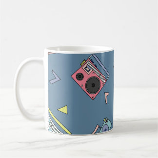 Vintage Kassettenspieler: Retro Nahtlose Kunst Kaffeetasse