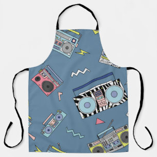 Vintage Kassettenspieler: Retro Nahtlose Kunst Schürze