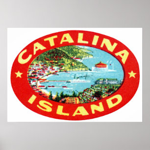 Vintage katalanische Insel Kalifornien Poster
