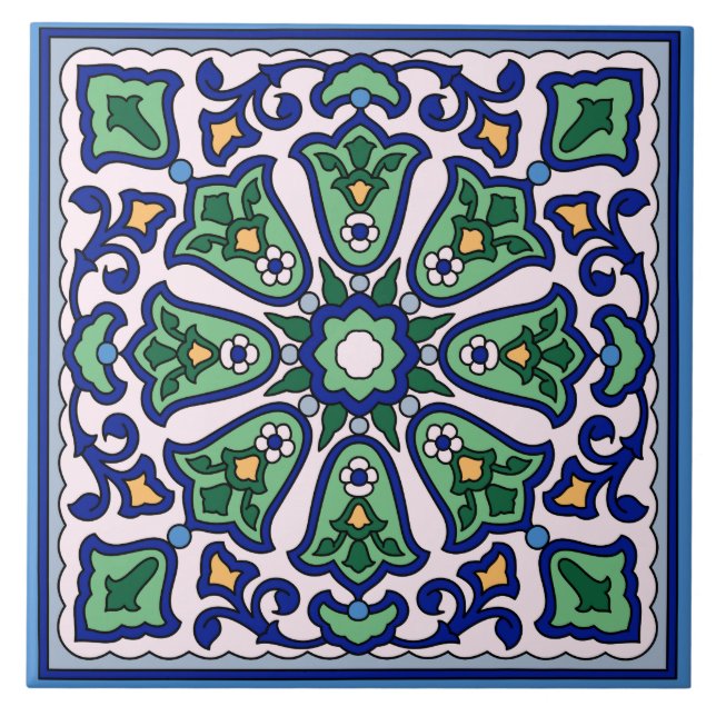 Vintage katalanische Insel Tile Fliese (Vorderseite)