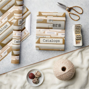 Vintage Katalogordner-Tab-Organisation Geschenkpapier
