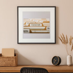 Vintage Katalogordneretiketten Organisation Poster