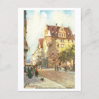 Vintage Katchenhaus and Kaiserstrasse in Heilbronn Postkarte
