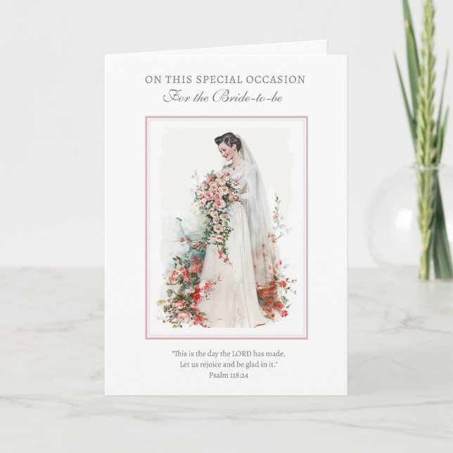 Vintage katholische Braut Rosary und Kreuz Karte (Vorderseite)