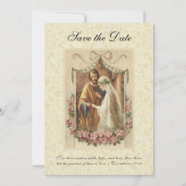 Vintage katholische Hochzeitskirsche Blüten Religi Save The Date
