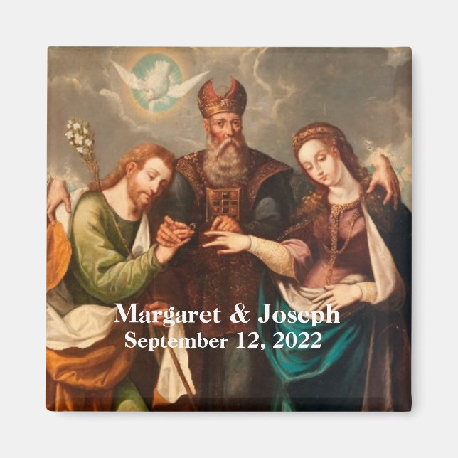 Vintage katholische Personalisierte Gastgeschenke  Magnet (Vorne)