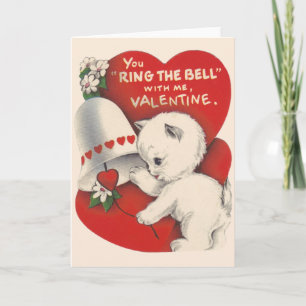 Vintage-Katz-Valentinsglocke Valentinstag-Karte Feiertagskarte