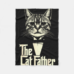 Vintage-Katz-Vater Papa Leben Katz-Daddy glücklich Fleecedecke