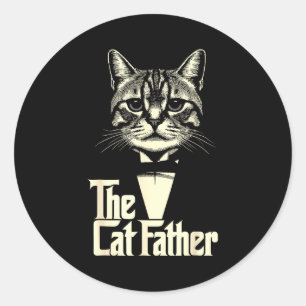 Vintage-Katz-Vater Papa Leben Katz-Vater frohen Va Runder Aufkleber
