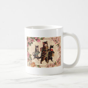 Vintage-Kätzchen auf dem Weg zur Schule Druck: Vik Tasse