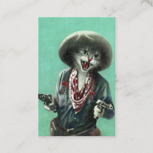 Vintage-Kätzchen-Cowgirl-Geschäftskarte Visitenkarte