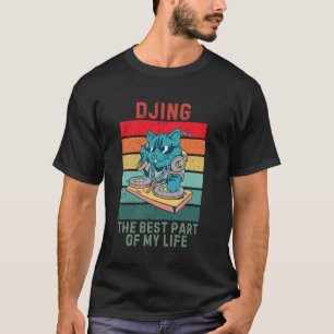 Vintage-Kätzchen Katze Djing Der beste Teil meines T-Shirt