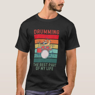 Vintage-Kätzchen Katze Trommeln Der beste Teil mei T-Shirt