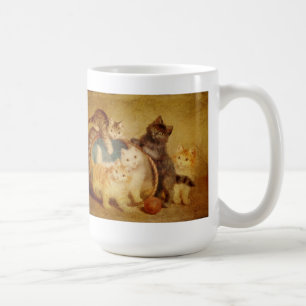 Vintage Kätzchen mit der Garn-Tasse Tasse