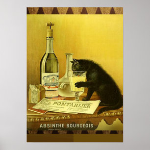 Vintage Katze - Absinthe Bourgeois Poster