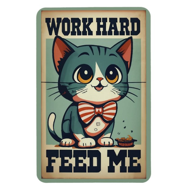 Vintage Katze arbeiten Magnet (Vertikal)
