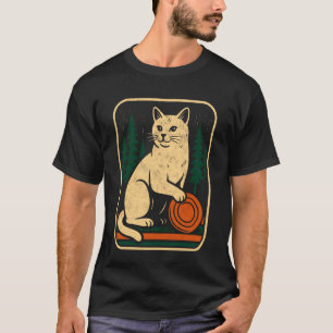 Vintage-Katze-Disc-Golf-Spieler-Tee-Basket-Golfer- T-Shirt