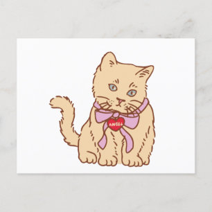 Vintage Katze Feiertagspostkarte