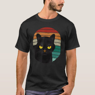 Vintage-Katze I Schwarze Katze Retro-Stil I Katzen T-Shirt