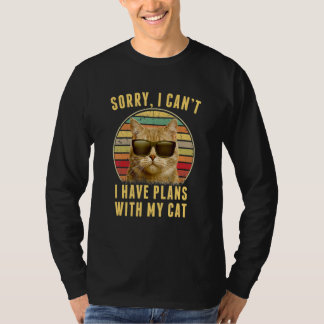 Vintage Katze Ich kann leider keine Pläne mit mein T-Shirt