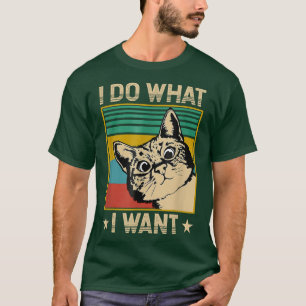 Vintage Katze ich tue, was ich Katze lustig Cat Lo T-Shirt