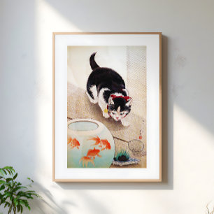 Vintage-Katze japanische Illustrationskunst Poster