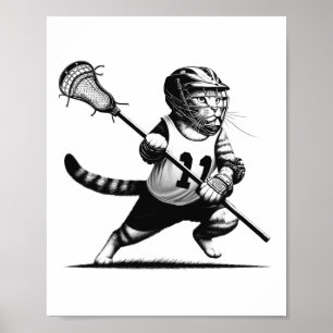 Vintage Katze Lacrosse Kitten Lacrosse Lacrosse Poster