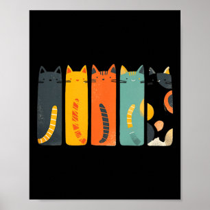 Vintage-Katze Mid-Century-Modern begeisterte Katze Poster