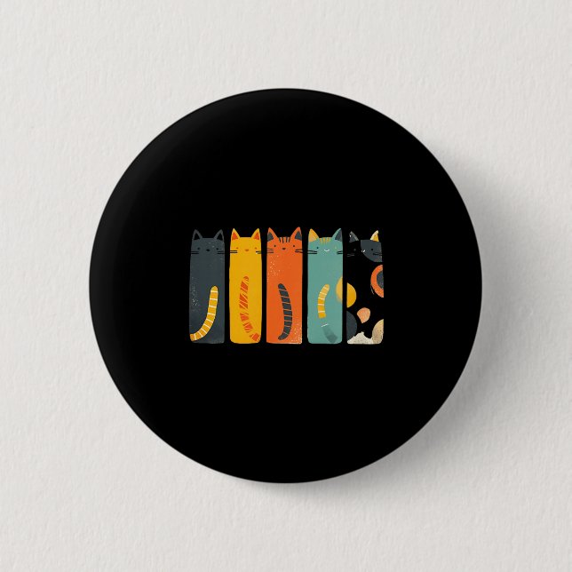 Vintage-Katze Mid-Century-Modern inspirierte Katze Button (Vorderseite)