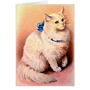 Vintage Katze mit Blue Bow