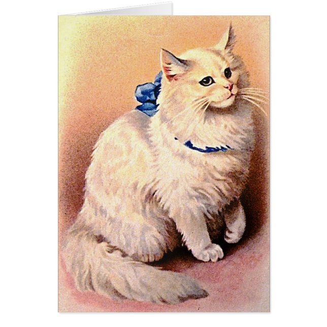Vintage Katze mit Blue Bow (Vorne)