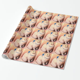Vintage Katze mit Blue Bow Geschenkpapier