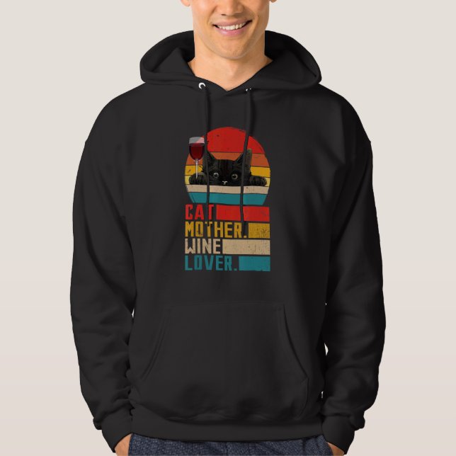 Vintage Katze Mutterwein Hoodie (Vorderseite)