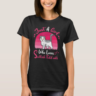 Vintage Katze nur ein Mädchen, das schottische Lie T-Shirt
