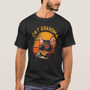 Vintage Katze Oma Retro Mutter Muttertag Frau Dist T-Shirt