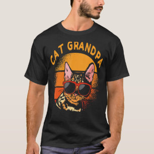 Vintage Katze Opa Retro Funny Vatertag Männer D T-Shirt