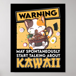 Vintage-Katze Ramen Kawaii Anime Japan Geschenk Mä Poster