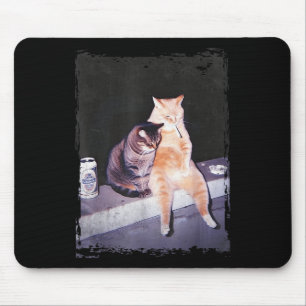 Vintage-Katze raucht Männer Frauen Mousepad