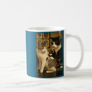 Vintage-Katze raucht Tattoo tätowierte Katze Künst Kaffeetasse