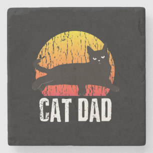 Vintage Katze Retro Animal Present Steinuntersetzer