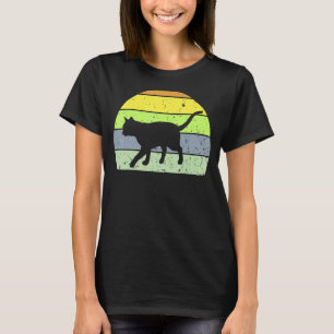 Vintage Katze Retro Kat Silhouette Tiere 60er 70er T-Shirt