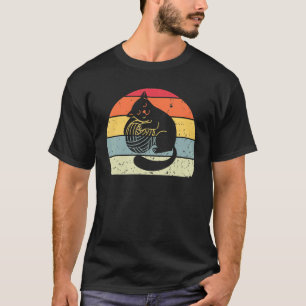 Vintage-Katze Retro-Katze Silhouette Kätzchen Tier T-Shirt