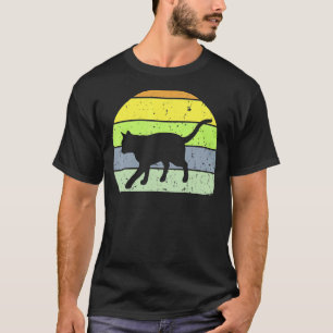Vintage-Katze Retro-Katze Silhouette Tier 60er 70e T-Shirt