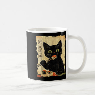 Vintage-Katze-Sushi-Grafik japanische Kunst Ästhet Kaffeetasse