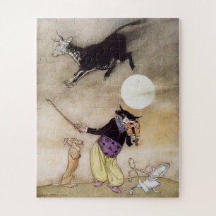 Vintage Katze & The Fiddle von Arthur Rackham Puzzle