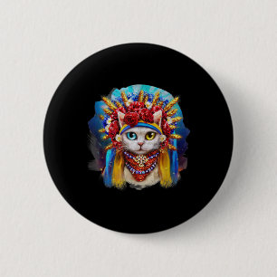 Vintage-Katze Ukraine 90er Ukrainische Frauen Katz Button