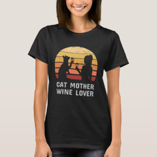 Vintage Katze und Weine Muttermilch Wein T-Shirt