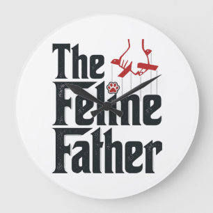 Vintage-Katze-Vater-Katz-Humor-Vektor-Design_1 Große Wanduhr